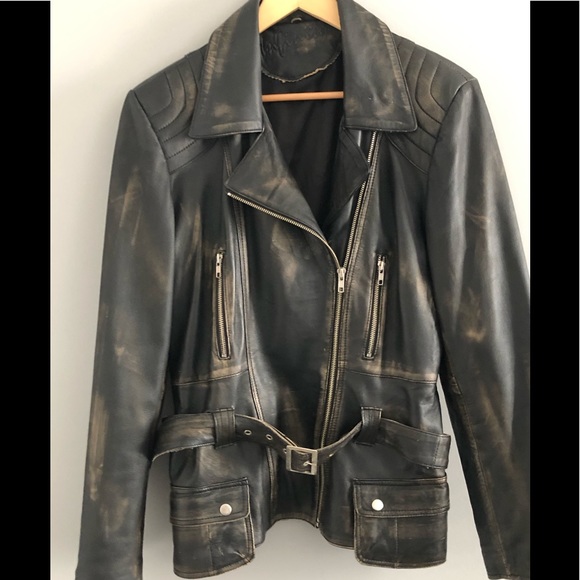 infinity Jackets & Blazers - Distressed Unique Motorcycle Jacket (XL)